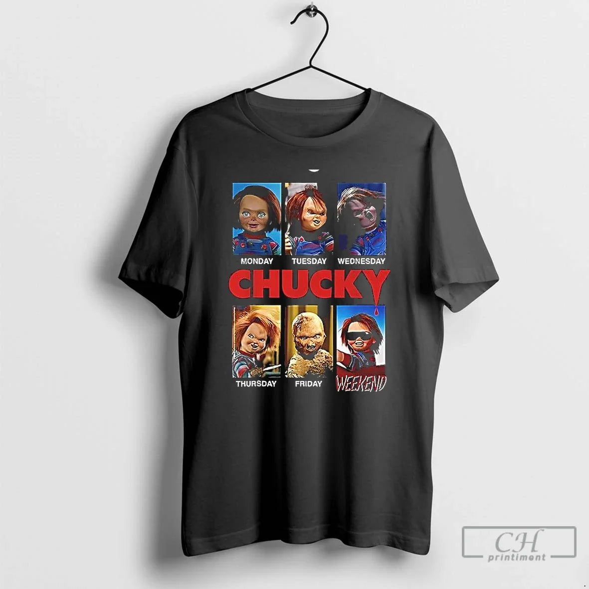 Premium Monday Tuesday Thursday Friday Weekend Chucky - Adult & Kids T-Shirts, Sweatshirts & Hoodies apparel design preview 1