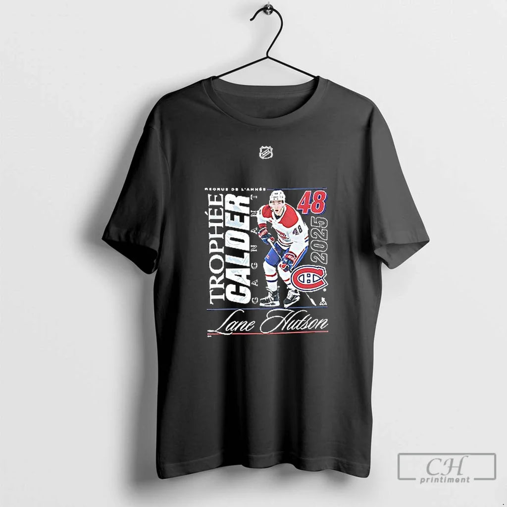Premium Montreal Canadiens Lane Hutson 2025 Calder - Adult & Kids T-Shirts, Sweatshirts & Hoodies apparel design preview 1