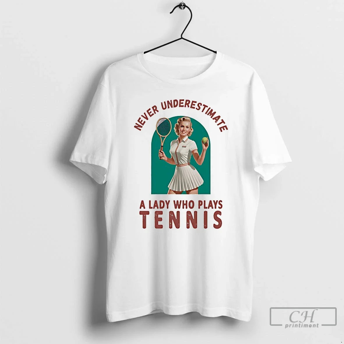 Premium Never Underestimate A Lady Who Plays Tennis - Adult & Kids T-Shirts, Sweatshirts & Hoodies apparel design preview 1