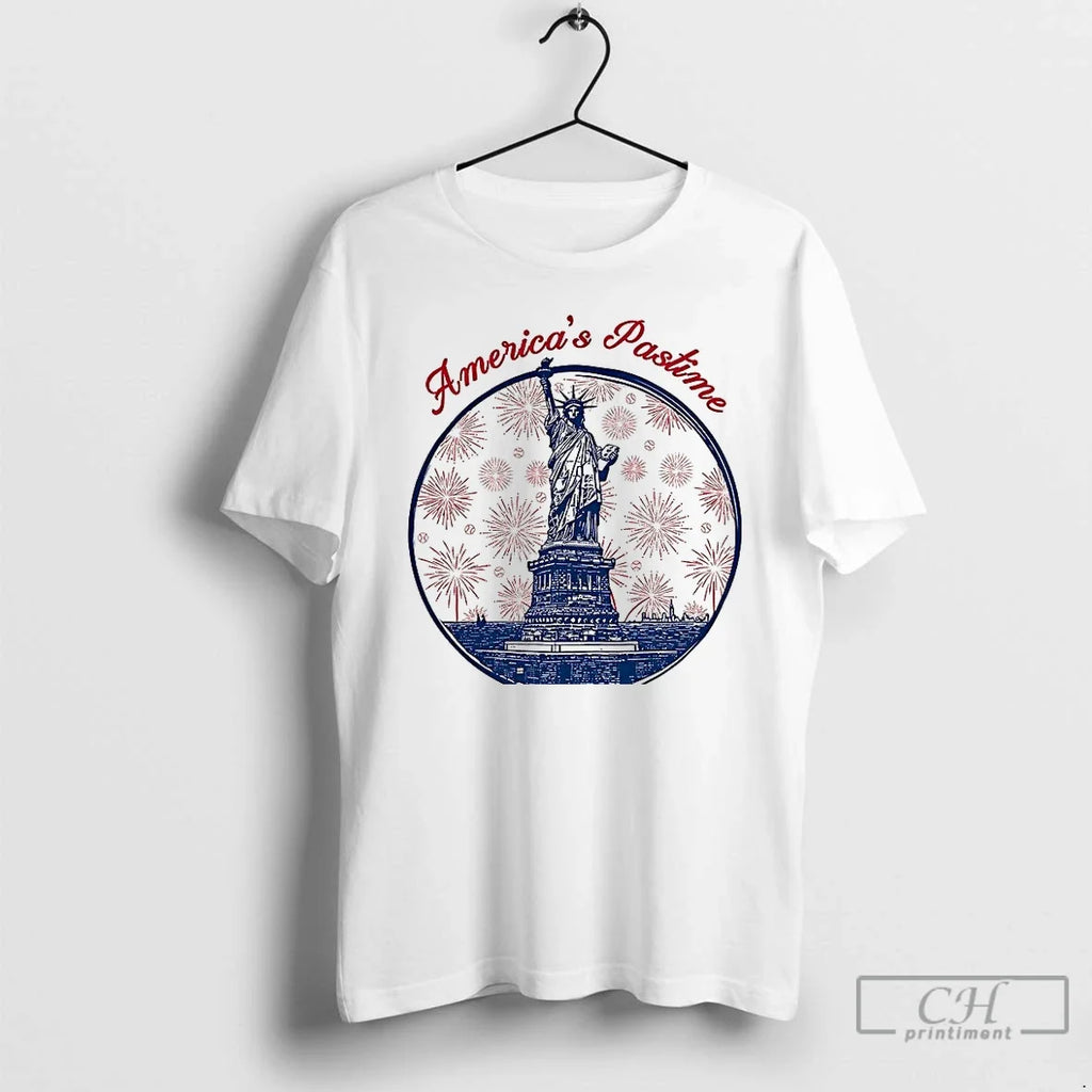 Premium New York Americas Pastime Statue Of Liberty - Adult & Kids T-Shirts, Sweatshirts & Hoodies apparel design preview 1