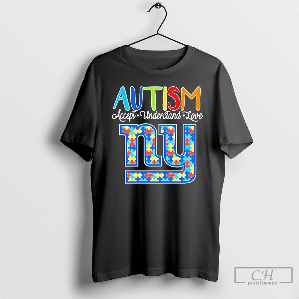 Premium New York Giants Autism Accept Understand Love - Adult & Kids T-Shirts, Sweatshirts & Hoodies apparel design preview 1