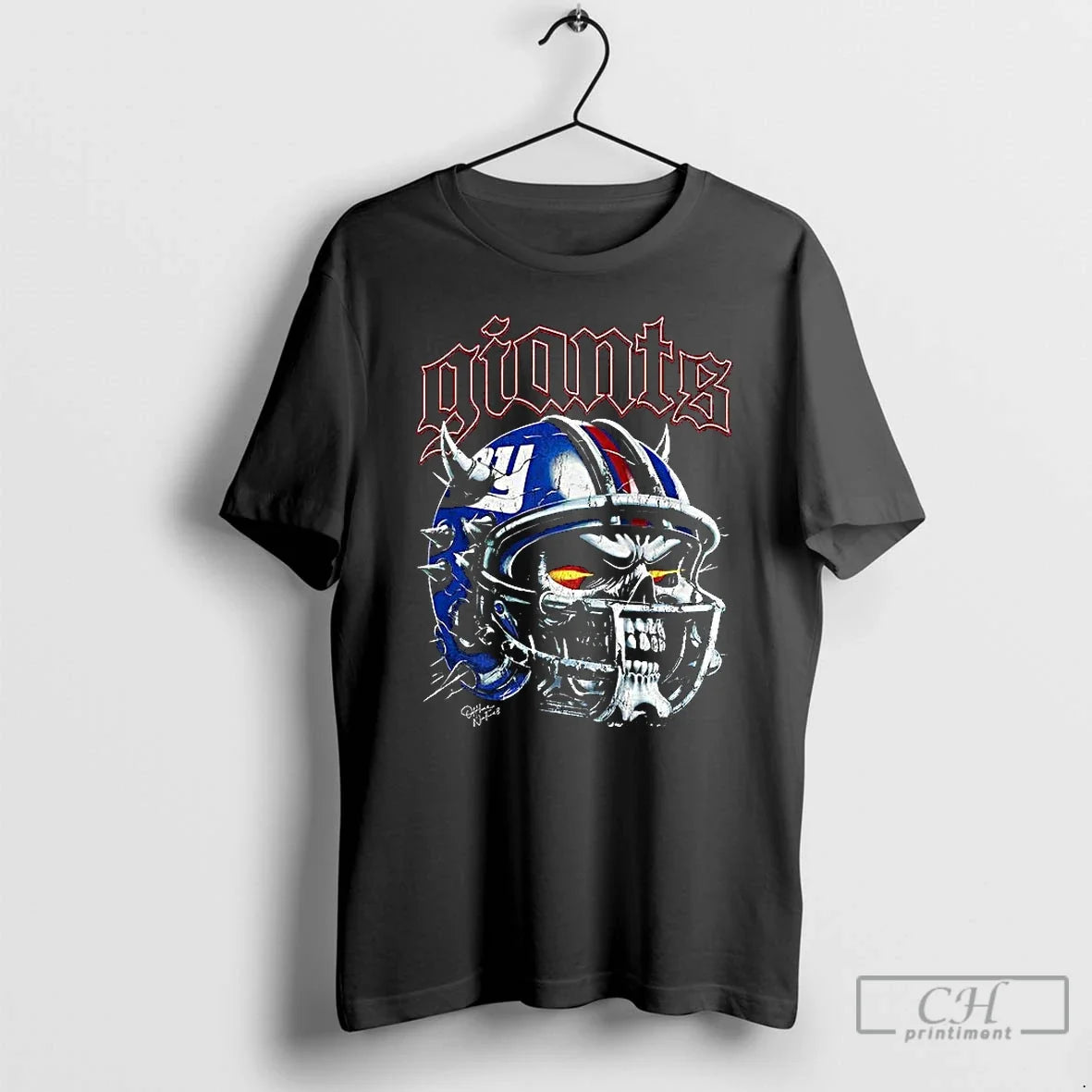 Premium New York Giants Football Skull Helmet - Adult & Kids T-Shirts, Sweatshirts & Hoodies apparel design preview 1