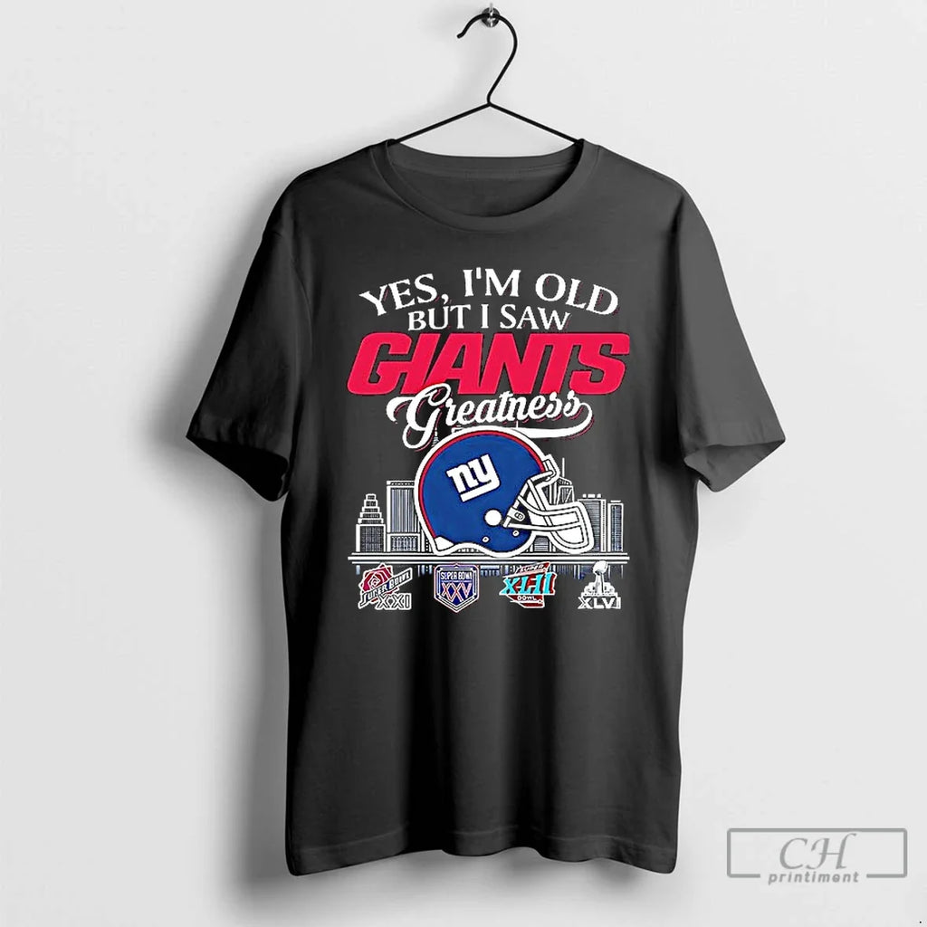 Premium New York Giants Yes Im Old But I Saw - Adult & Kids T-Shirts, Sweatshirts & Hoodies apparel design preview 1