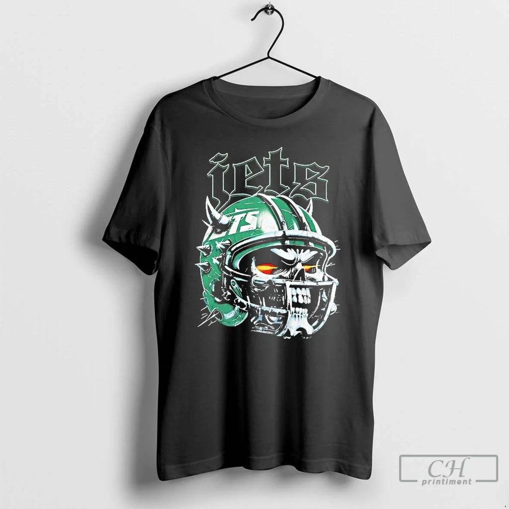 Premium New York Jets Skull Helmet - Adult & Kids T-Shirts, Sweatshirts & Hoodies apparel design preview 1