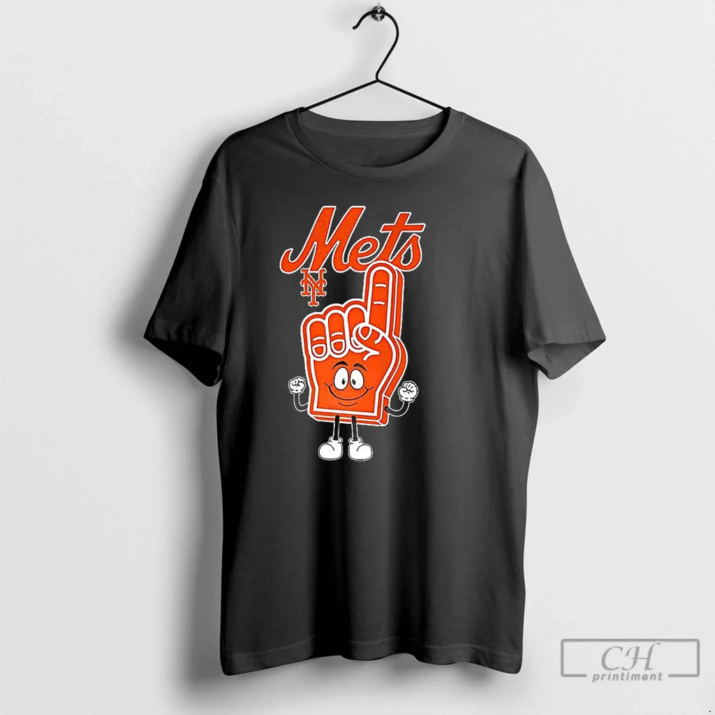 Premium New York Mets Baseball Foam Finger Number 1 - Adult & Kids T-Shirts, Sweatshirts & Hoodies apparel design preview 1