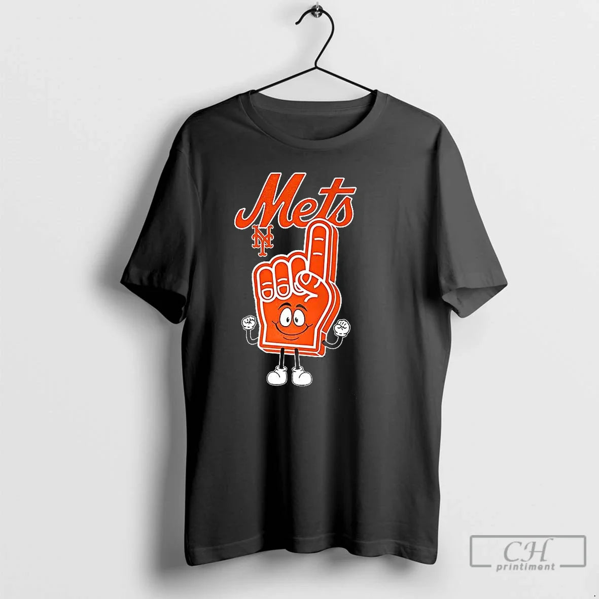 Premium New York Mets Baseball Foam Finger Number 1 - Adult & Kids T-Shirts, Sweatshirts & Hoodies apparel design preview 1