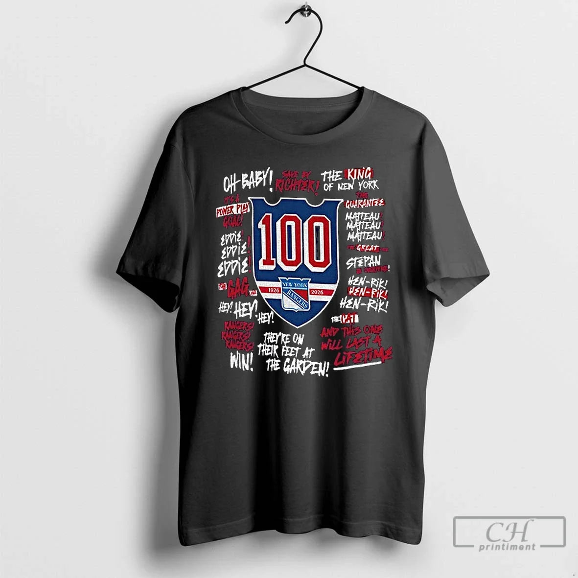 Premium New York Rangers 100 Years Oh Baby The King - Adult & Kids T-Shirts, Sweatshirts & Hoodies apparel design preview 1