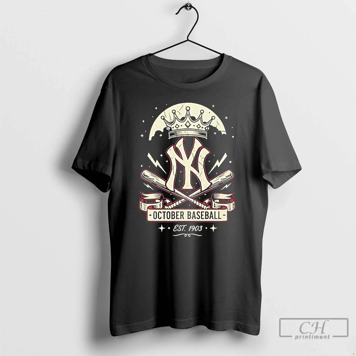 Premium New York Yankees Crown October Baseball Est - Adult & Kids T-Shirts, Sweatshirts & Hoodies apparel design preview 1