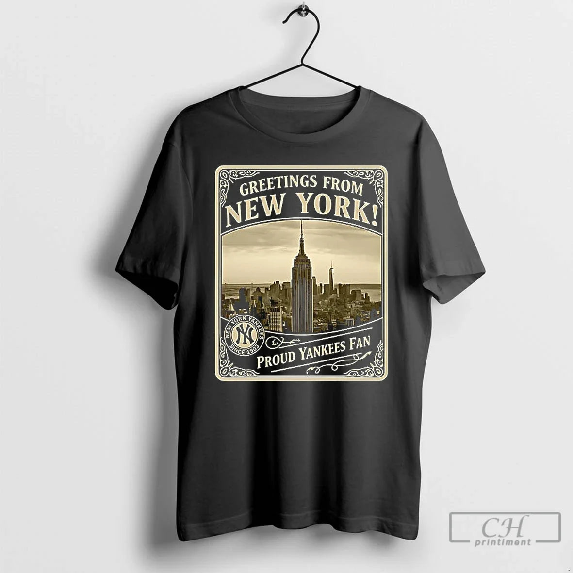 Premium New York Yankees Greeting From Ceramic And - Adult & Kids T-Shirts, Sweatshirts & Hoodies apparel design preview 1