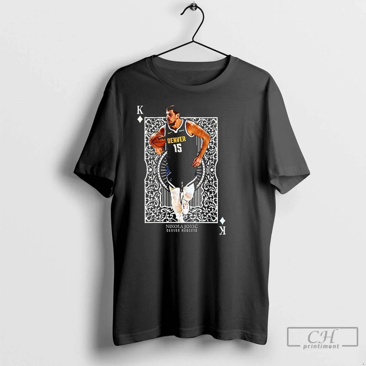 Premium Nikola Jokic Denver Nuggets Nba The King - Adult & Kids T-Shirts, Sweatshirts & Hoodies apparel design preview 1