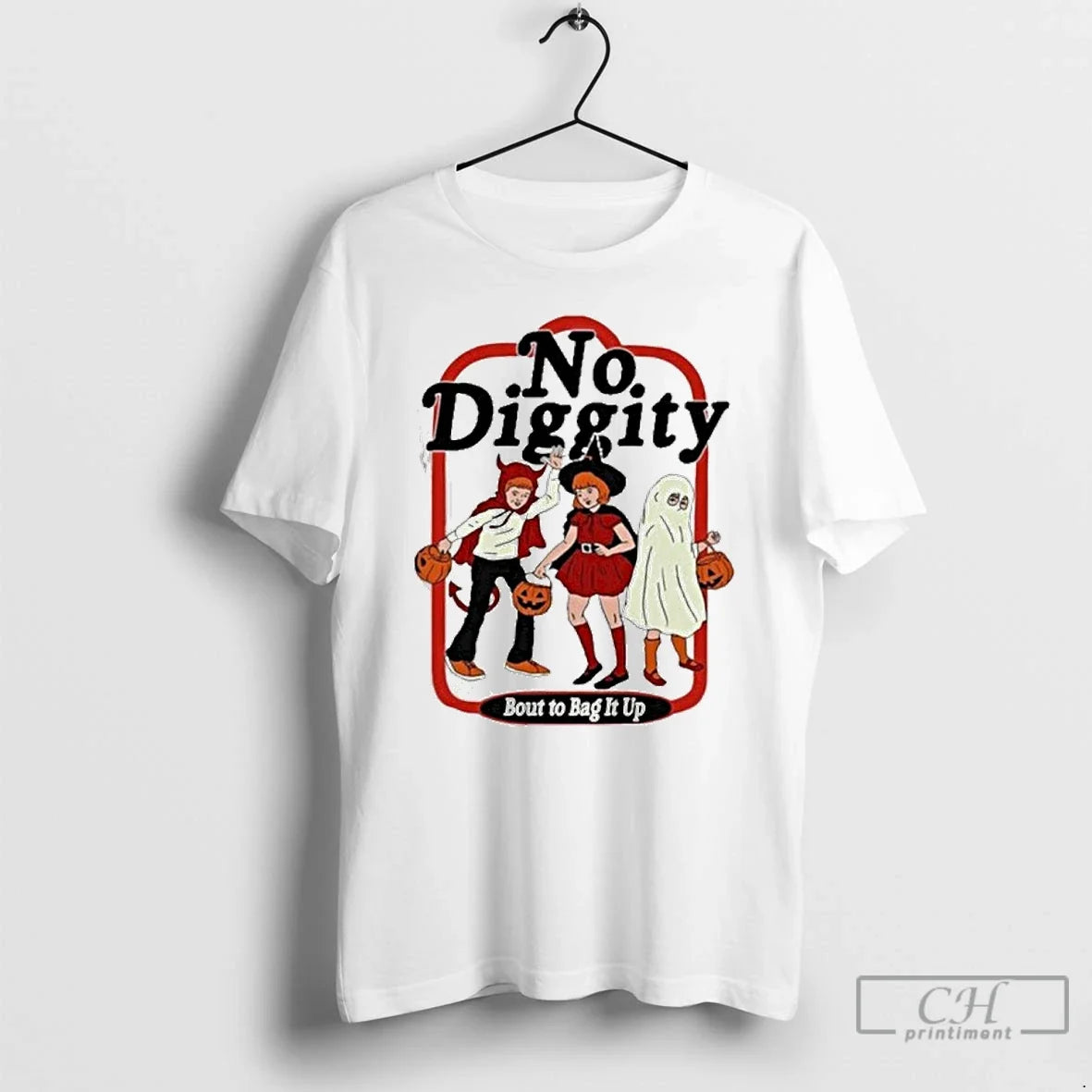 Premium No Diggity Bout To Bag It Up Halloween - Adult & Kids T-Shirts, Sweatshirts & Hoodies apparel design preview 1