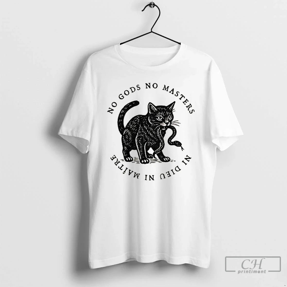 Premium No Kings Gods Masters Cat Ni Dieu Maitre Punk - Adult & Kids T-Shirts, Sweatshirts & Hoodies apparel design preview 1