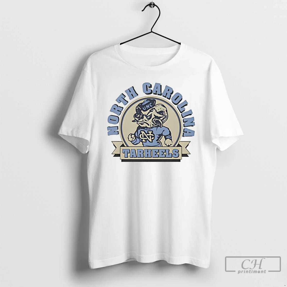 Premium North Carolina Tar Heels Football Mascot Logo - Adult & Kids T-Shirts, Sweatshirts & Hoodies apparel design preview 1