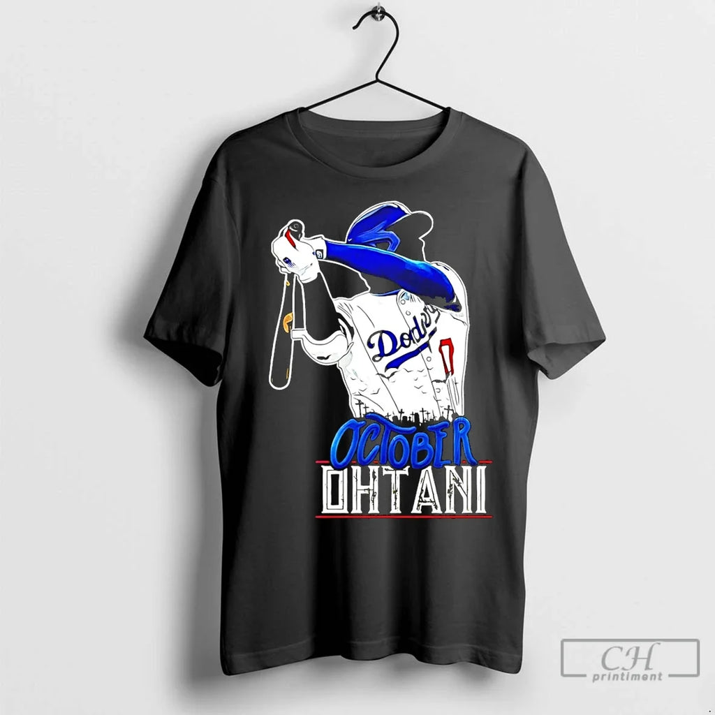 Premium October Ohtani Shohei La Dodgers Paint - Adult & Kids T-Shirts, Sweatshirts & Hoodies apparel design preview 1