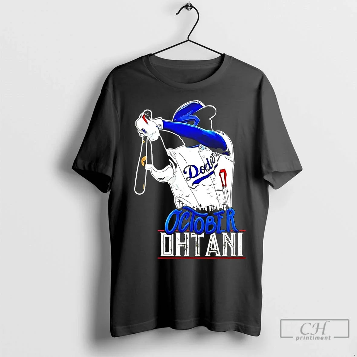 Premium October Ohtani Shohei La Dodgers Paint - Adult & Kids T-Shirts, Sweatshirts & Hoodies apparel design preview 1