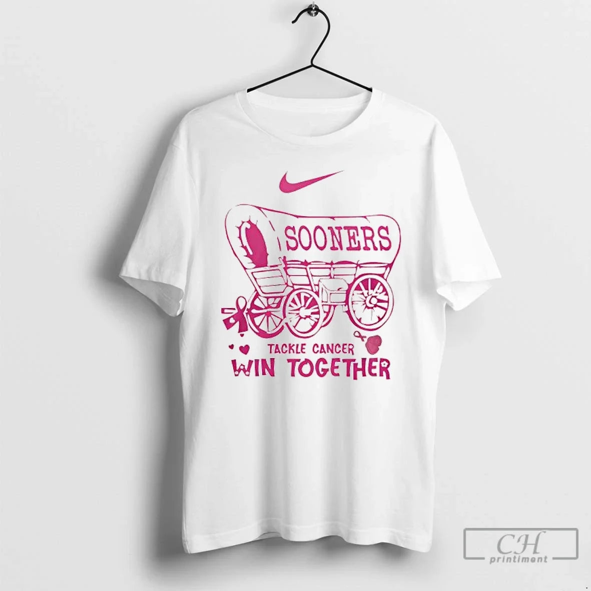 Premium Oklahoma Sooners Tackle Cancer Win Together - Adult & Kids T-Shirts, Sweatshirts & Hoodies apparel design preview 1