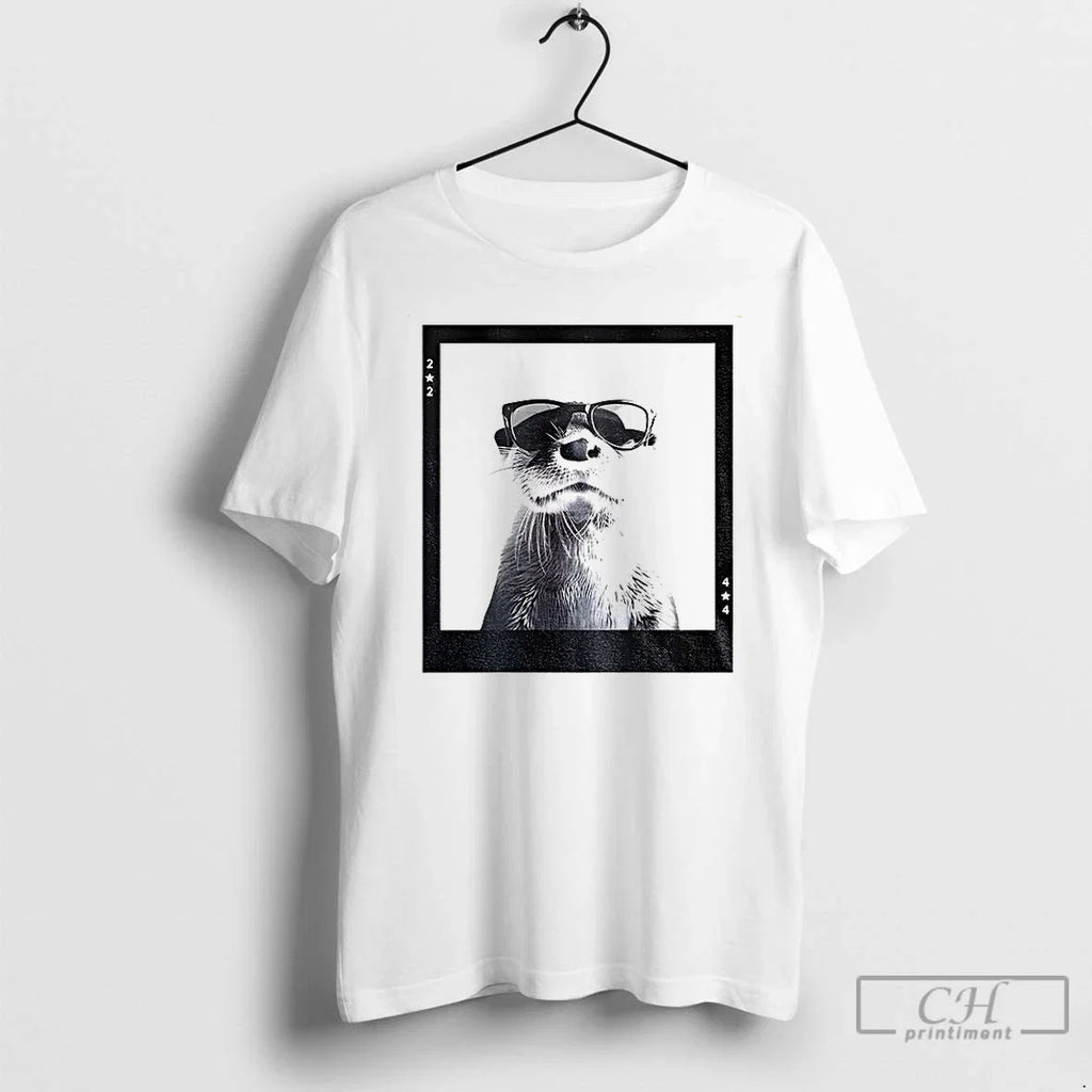 Premium Otter Wearing Glasses Photo Funny Meme - Adult & Kids T-Shirts, Sweatshirts & Hoodies apparel design preview 1
