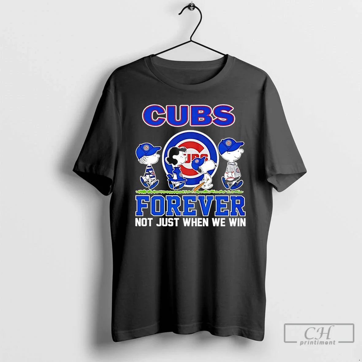 Premium Peanuts Characters X Chicago Cubs Forever Not - Adult & Kids T-Shirts, Sweatshirts & Hoodies apparel design preview 1