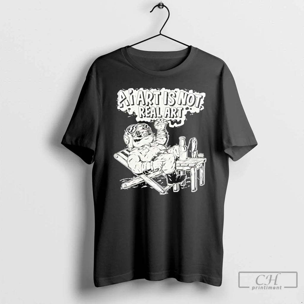 Premium Pig Ai Art Is Not Real - Adult & Kids T-Shirts, Sweatshirts & Hoodies apparel design preview 1