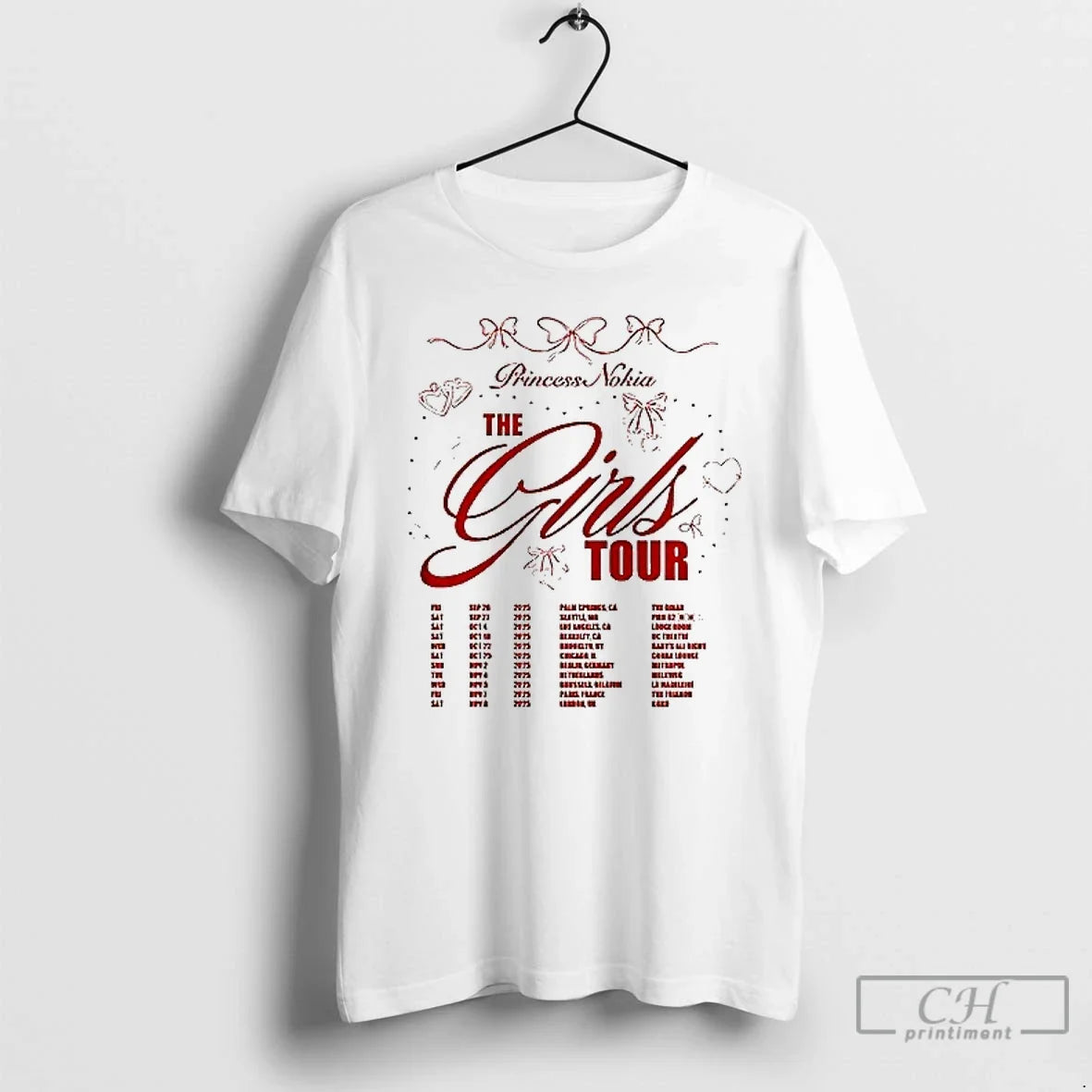 Premium Princess Nokia The Girls Tour 2025 Cities - Adult & Kids T-Shirts, Sweatshirts & Hoodies apparel design preview 1