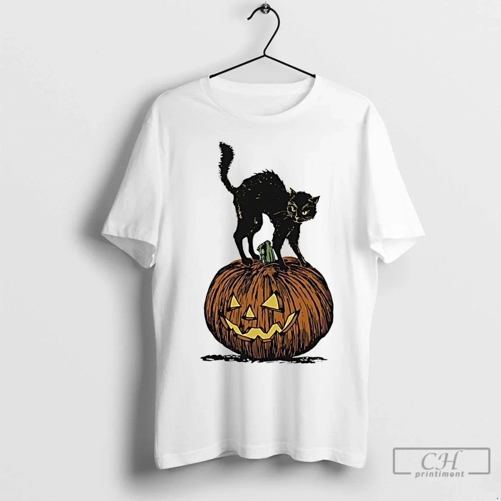 Premium Pumpkin Cat Halloween 2025 - Adult & Kids T-Shirts, Sweatshirts & Hoodies apparel design preview 1