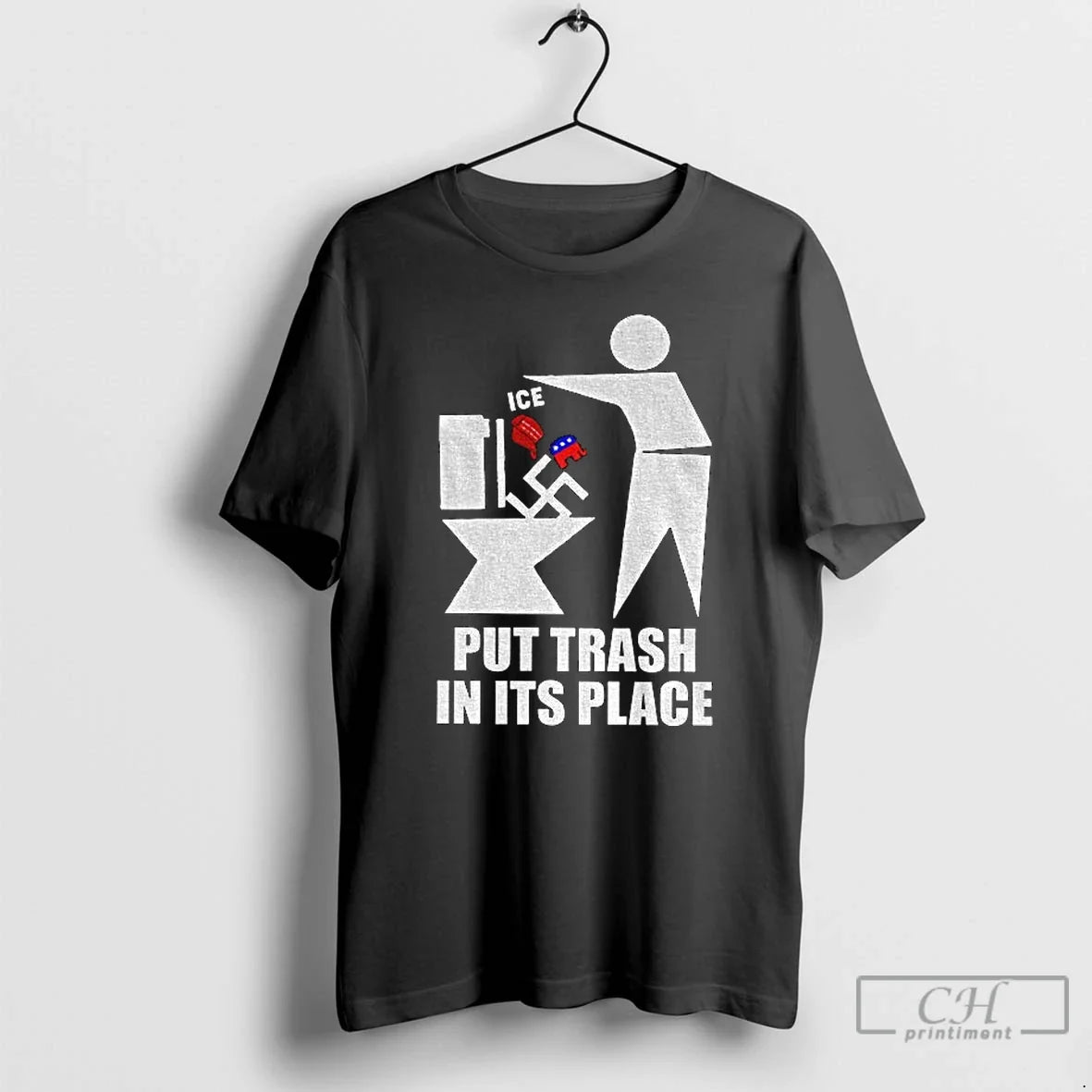 Premium Put Trash Maga Red Hat Ice And Republicans In - Adult & Kids T-Shirts, Sweatshirts & Hoodies apparel design preview 1