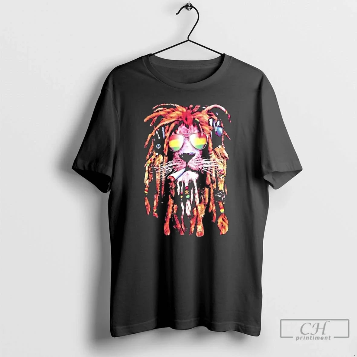 Premium Rasta Lion Reggae Vibes Cool Dreadlock - Adult & Kids T-Shirts, Sweatshirts & Hoodies apparel design preview 1