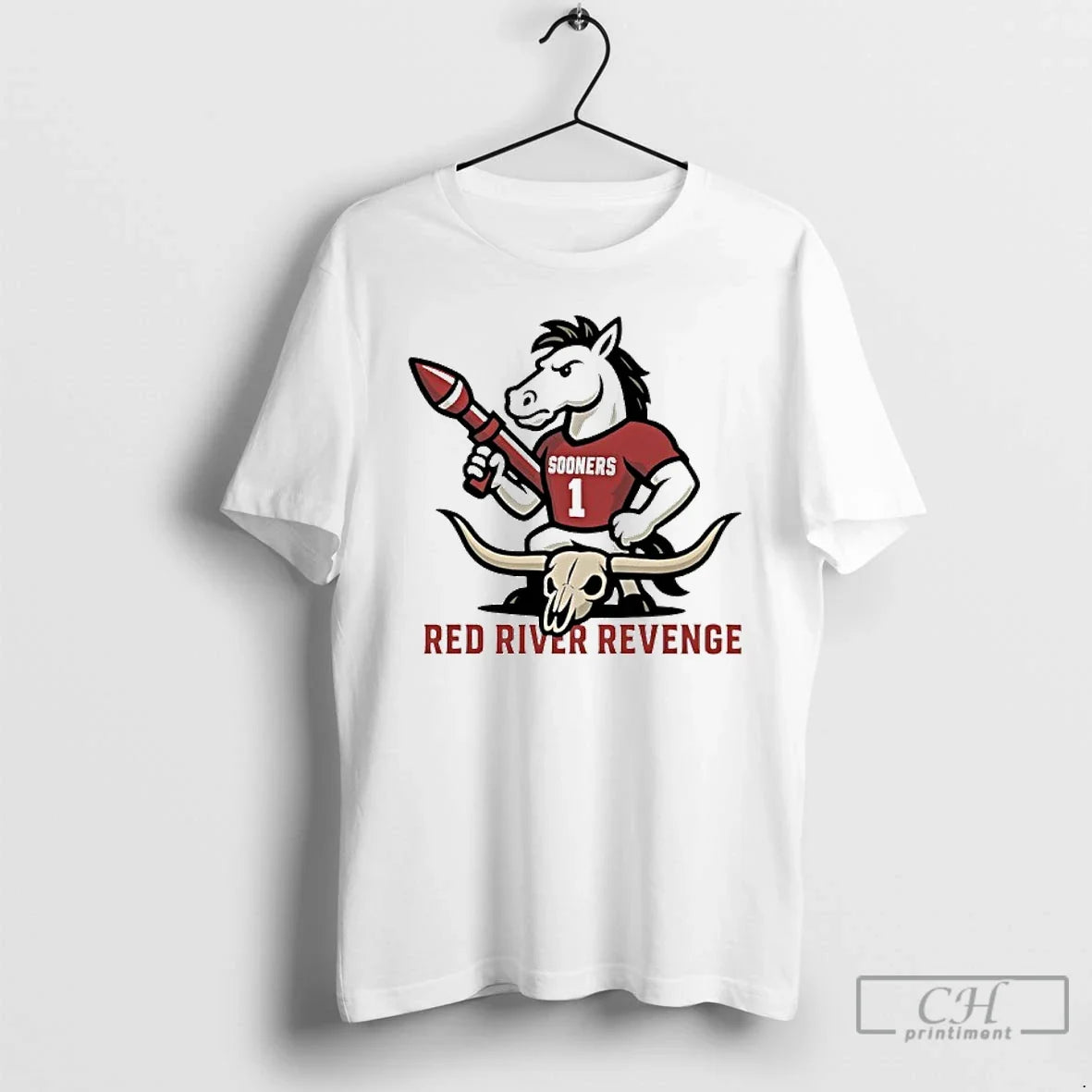 Premium Red River Revenge Sooners Mascot College Game - Adult & Kids T-Shirts, Sweatshirts & Hoodies apparel design preview 1