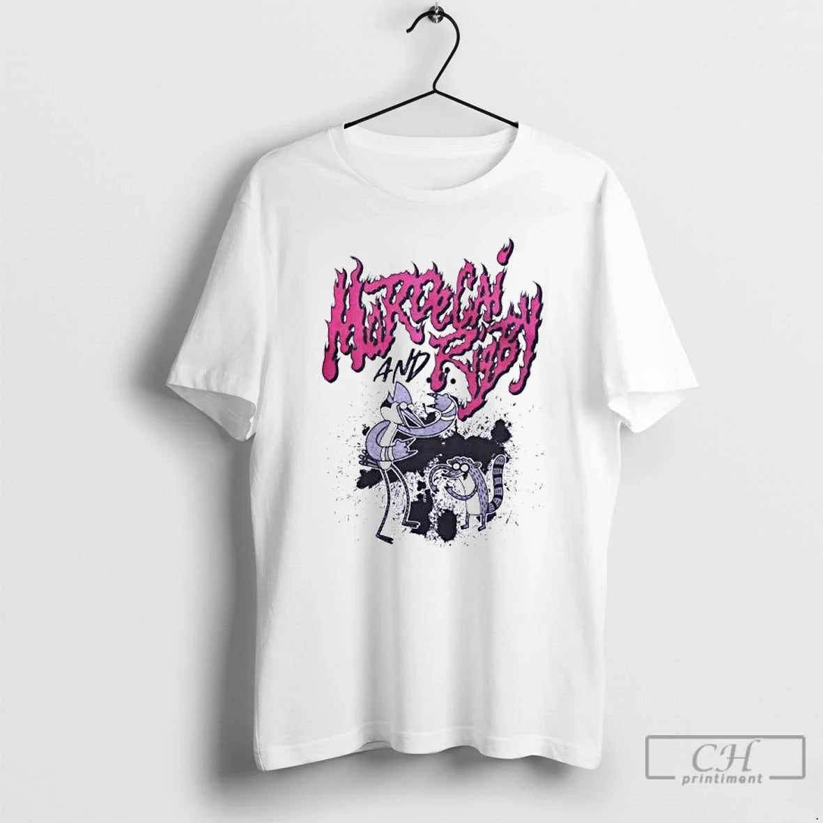 Premium Regular Show Mordecai And Rigby Flame - Adult & Kids T-Shirts, Sweatshirts & Hoodies apparel design preview 1