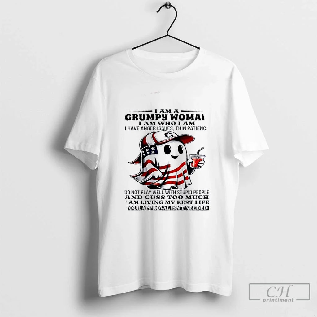 Premium Resger Boo I Am A Grumpy Woman Who Have - Adult & Kids T-Shirts, Sweatshirts & Hoodies apparel design preview 1