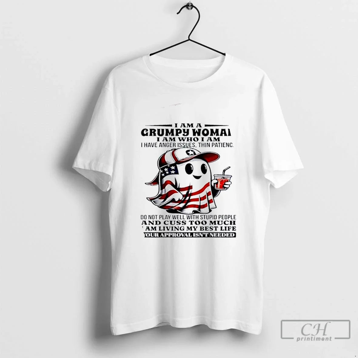Premium Resger Boo I Am A Grumpy Woman Who Have - Adult & Kids T-Shirts, Sweatshirts & Hoodies apparel design preview 1