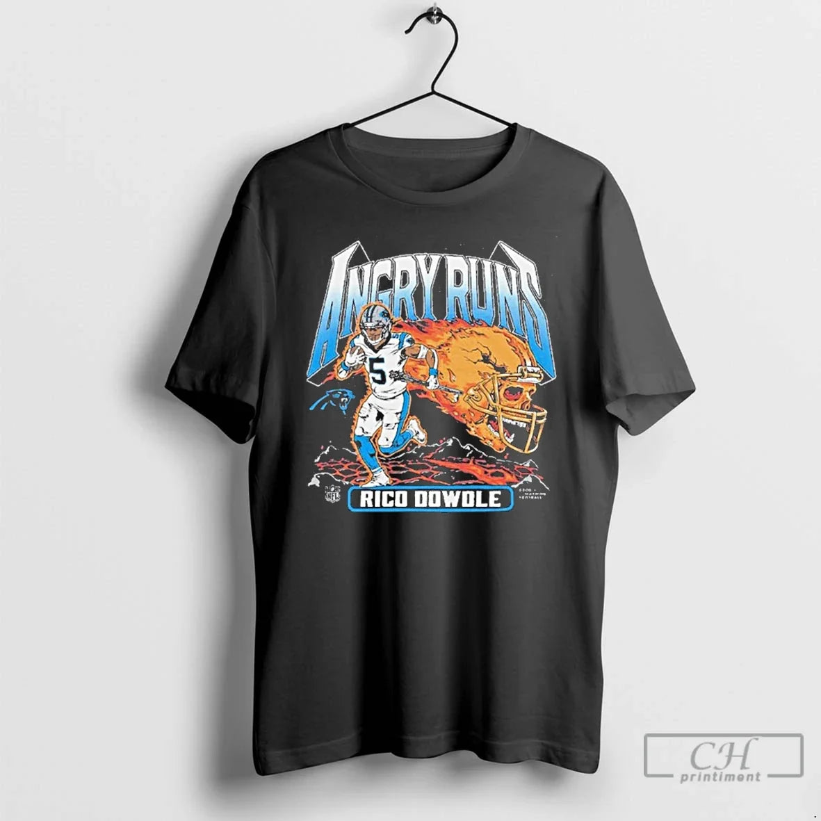 Premium Rico Dowdle Carolina Panthers Angry Runs - Adult & Kids T-Shirts, Sweatshirts & Hoodies apparel design preview 1