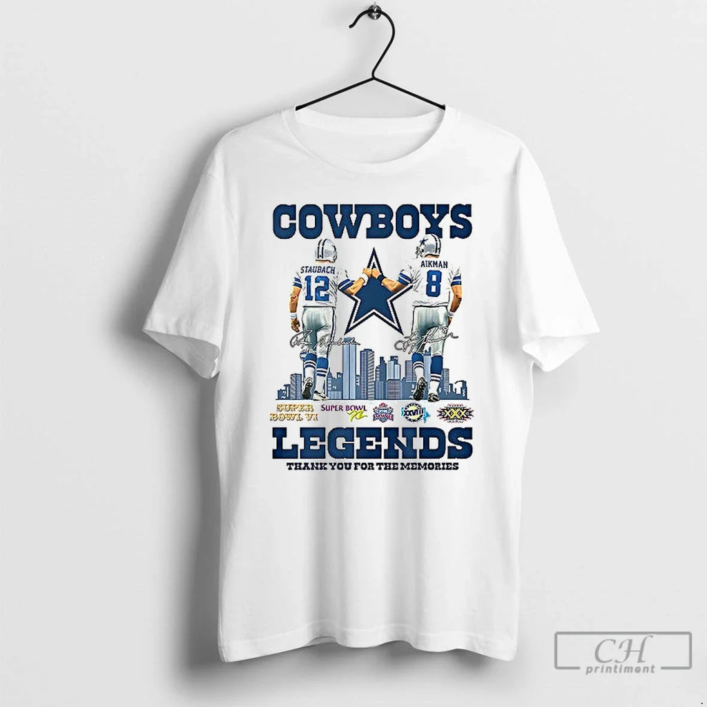 Premium Roger Staubach And Troy Aikman Dallas Cowboys - Adult & Kids T-Shirts, Sweatshirts & Hoodies apparel design preview 1