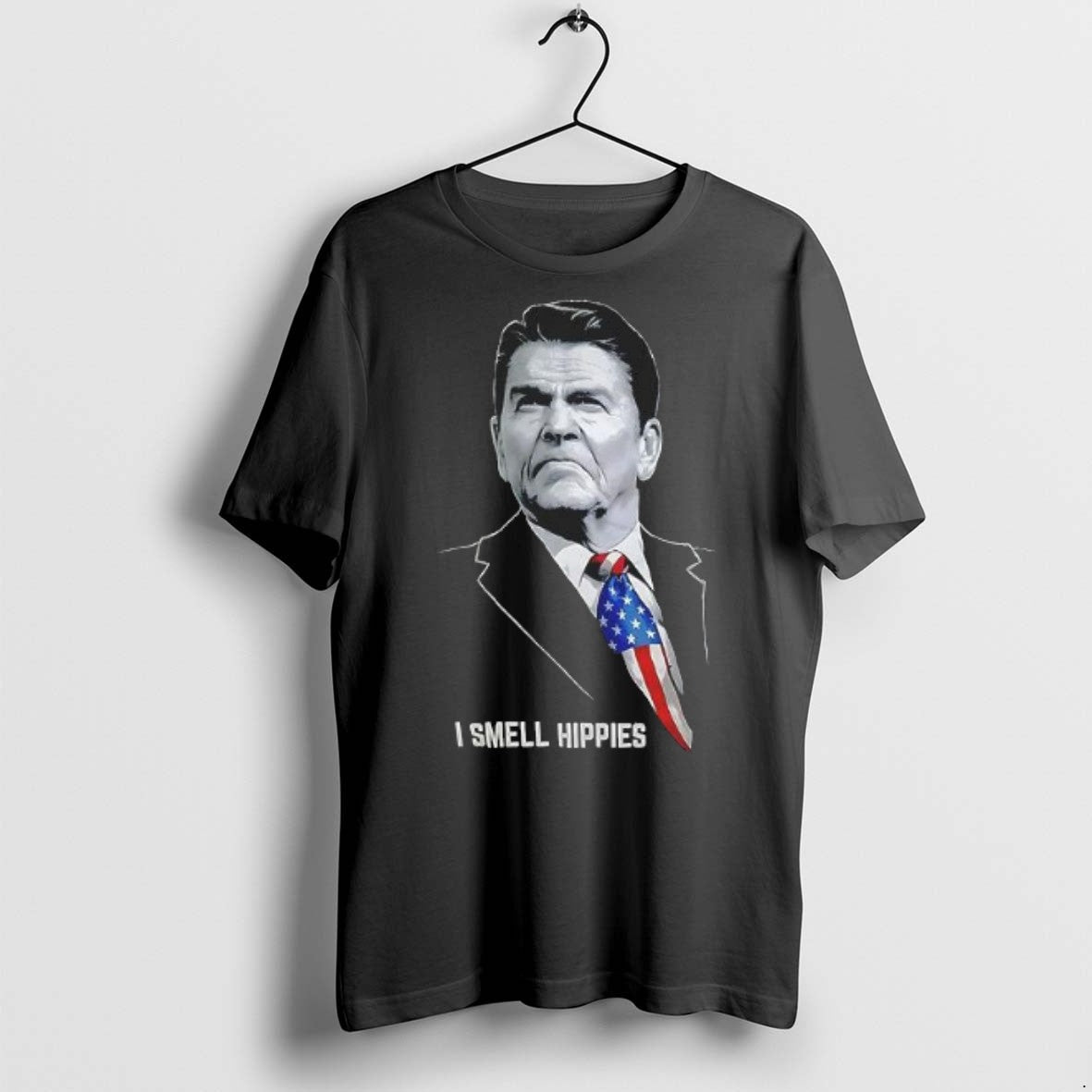Premium Ronald Reagan I Smell Hippies - Adult & Kids T-Shirts, Sweatshirts & Hoodies apparel design preview 1