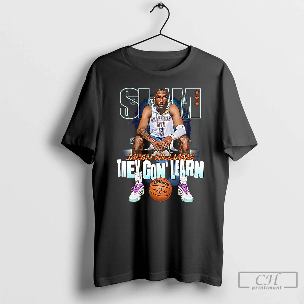 Premium Slam Jalen Williams They Gon Learn Oklahoma - Adult & Kids T-Shirts, Sweatshirts & Hoodies apparel design preview 1