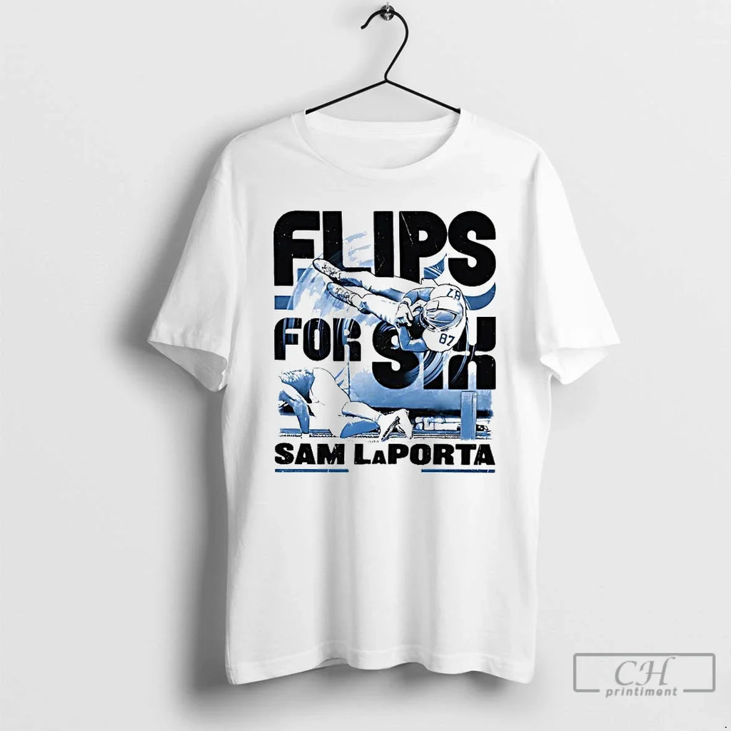 Premium Sam Laporta Detroit Flips For Six - Adult & Kids T-Shirts, Sweatshirts & Hoodies apparel design preview 1