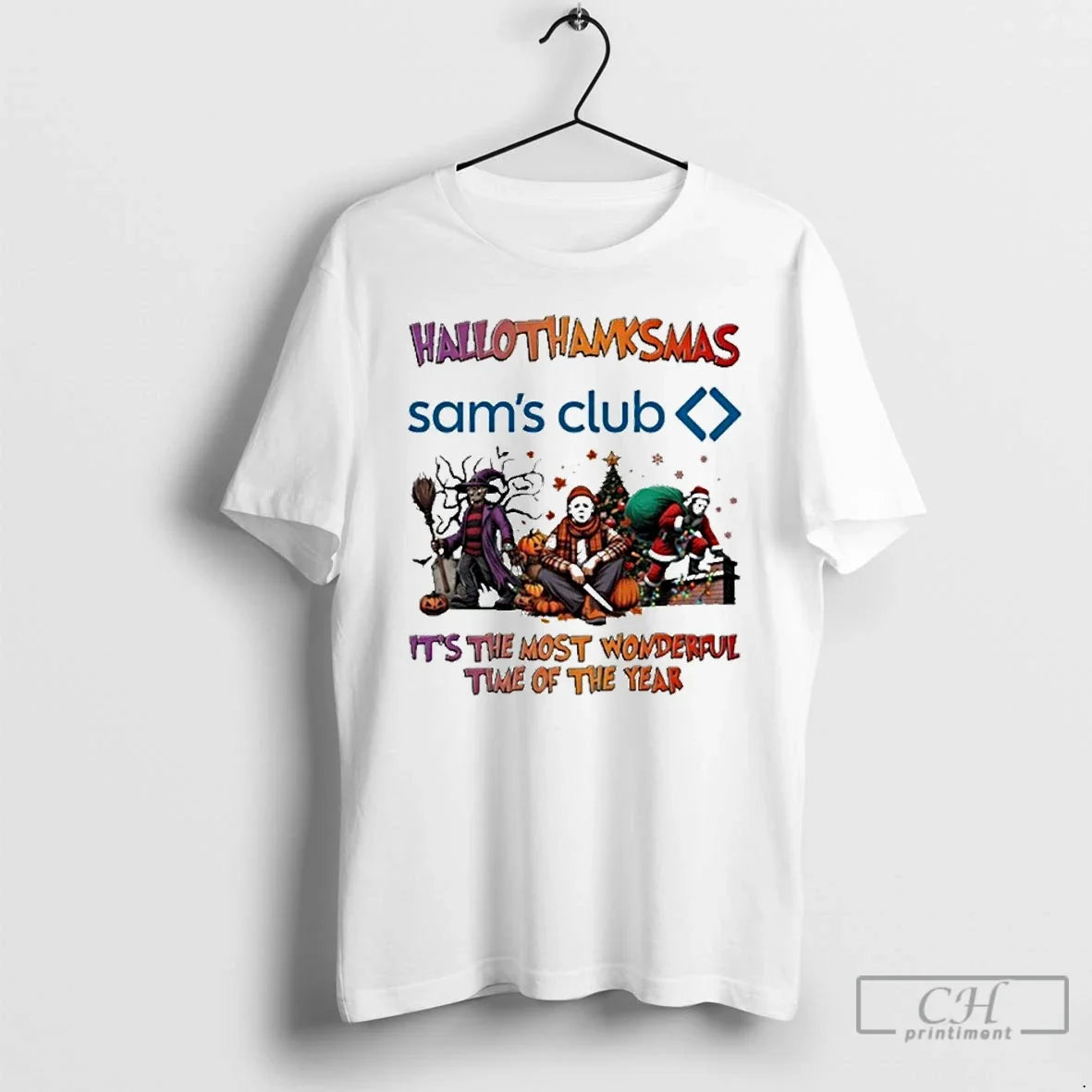 Premium Sams Club Horror Film Hallothanksmas Its The - Adult & Kids T-Shirts, Sweatshirts & Hoodies apparel design preview 1