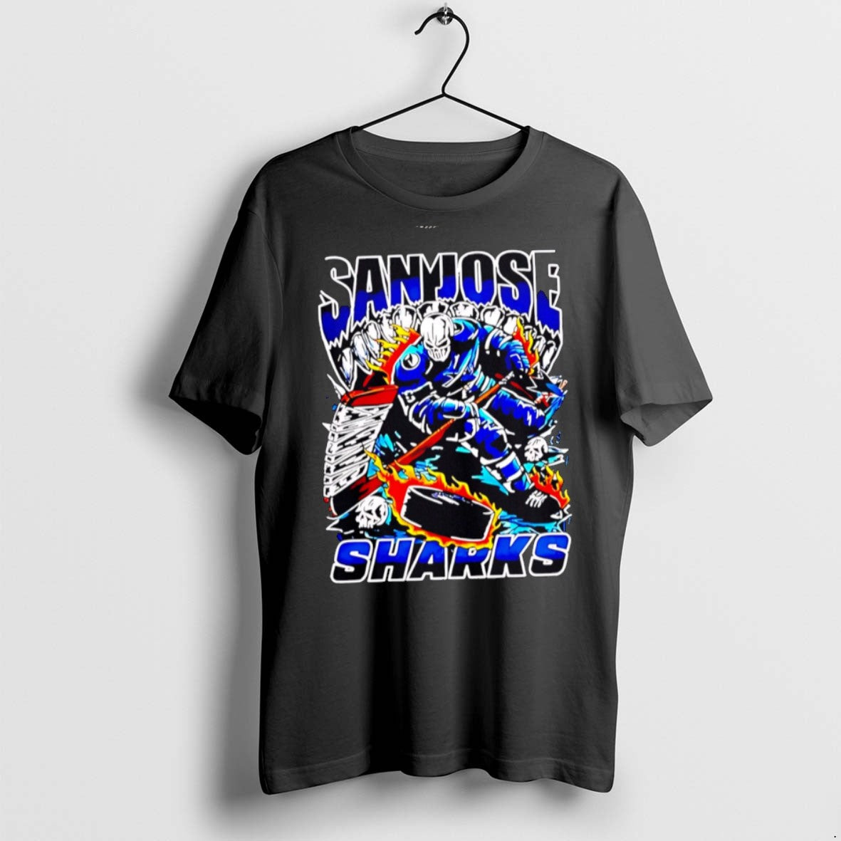 Premium San Jose Sharks Skeleton Player Graphic 2025 - Adult & Kids T-Shirts, Sweatshirts & Hoodies apparel design preview 1