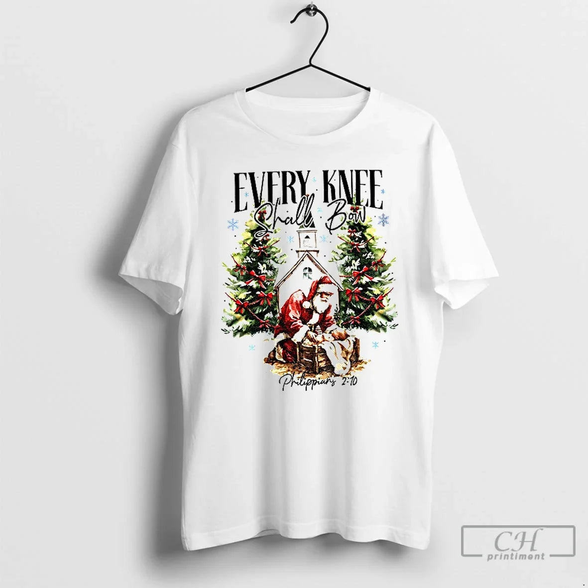Premium Santa Claus Every Knee Shall Bow Christmas - Adult & Kids T-Shirts, Sweatshirts & Hoodies apparel design preview 1