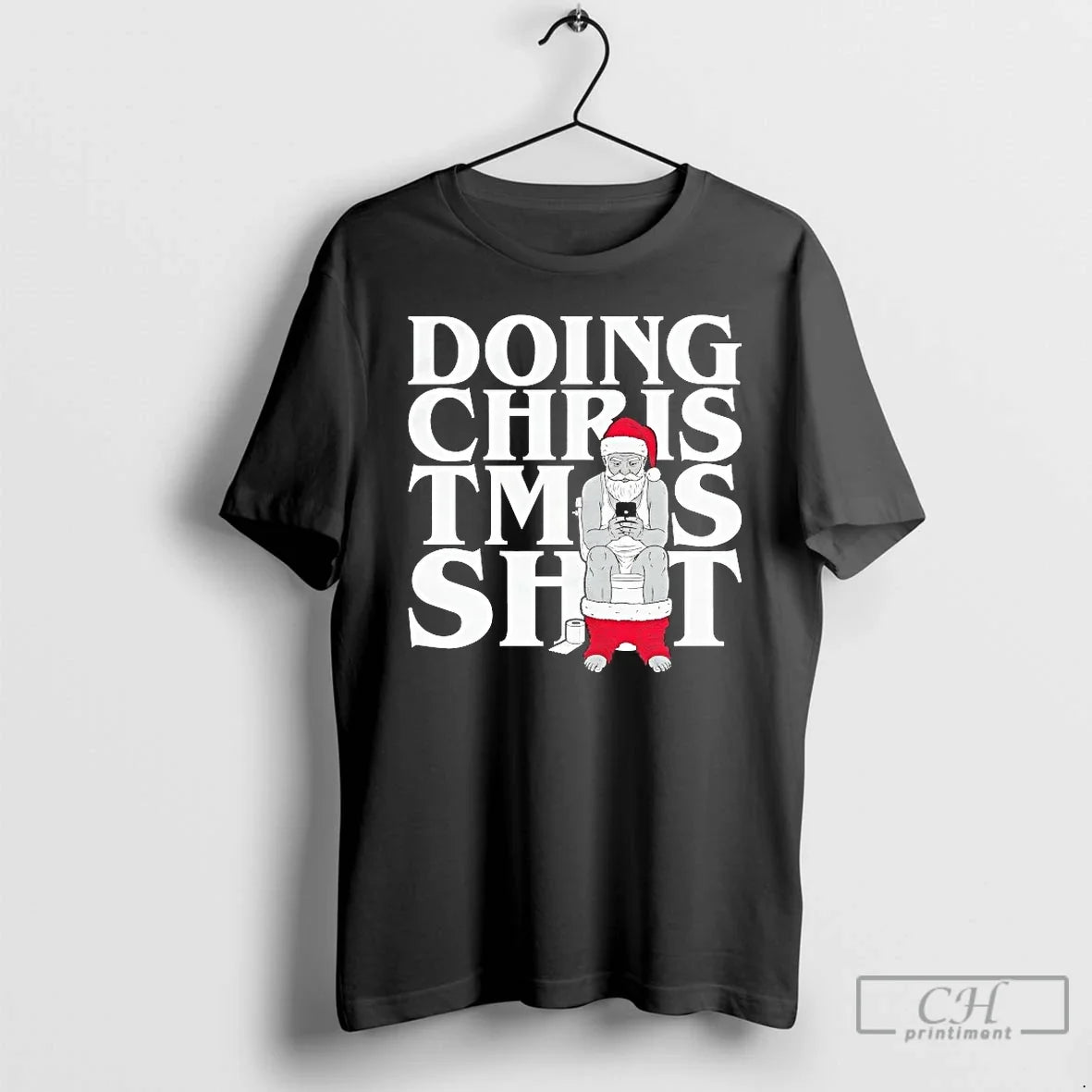 Premium Santa Claus Toilet Doing Christmas Shit - Adult & Kids T-Shirts, Sweatshirts & Hoodies apparel design preview 1