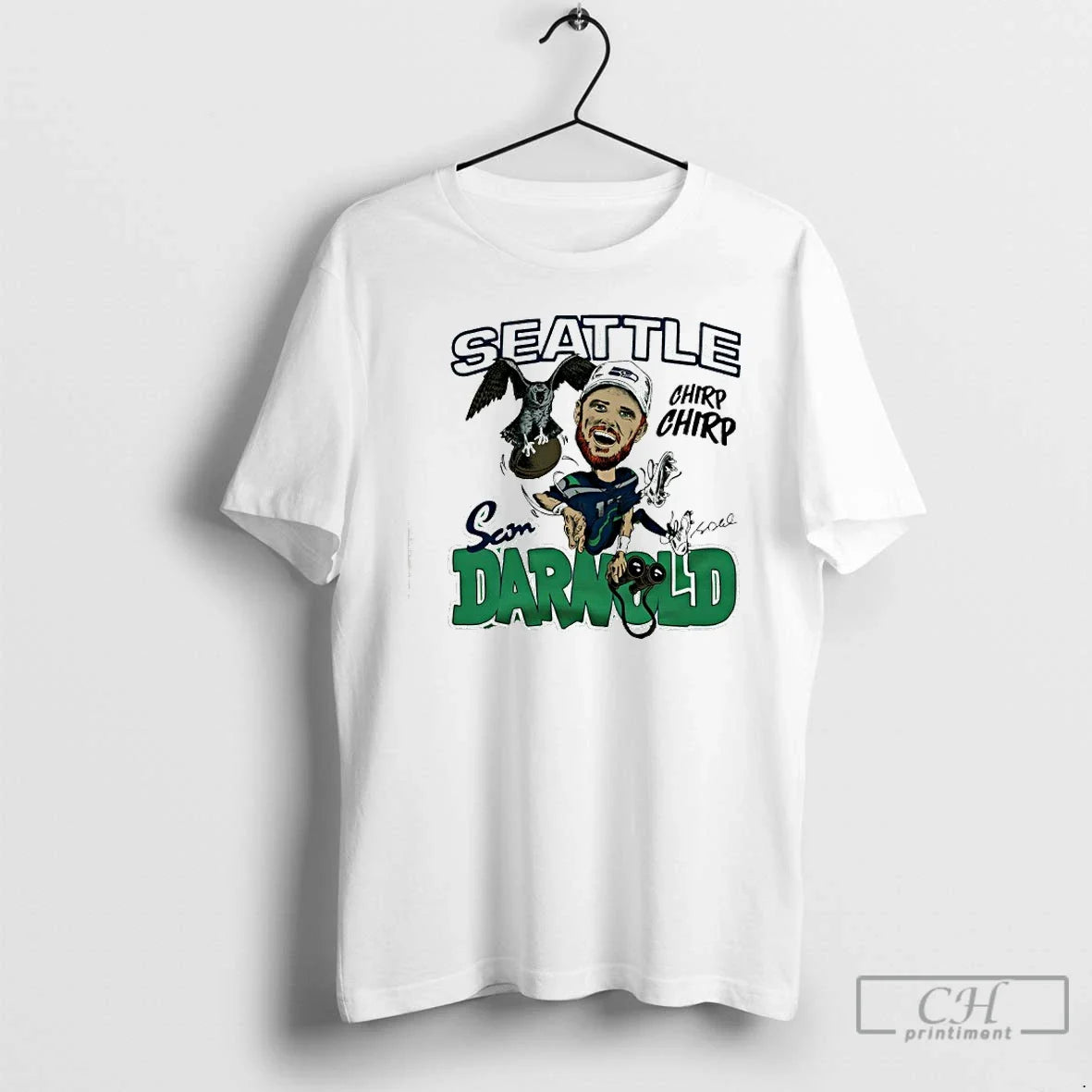 Premium Seahawks Sam Darnold Signature Chirp - Adult & Kids T-Shirts, Sweatshirts & Hoodies apparel design preview 1