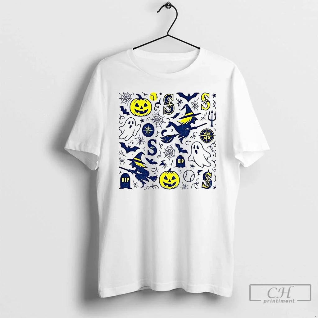 Premium Seattle Mariners Inspired Modern Halloween - Adult & Kids T-Shirts, Sweatshirts & Hoodies apparel design preview 1
