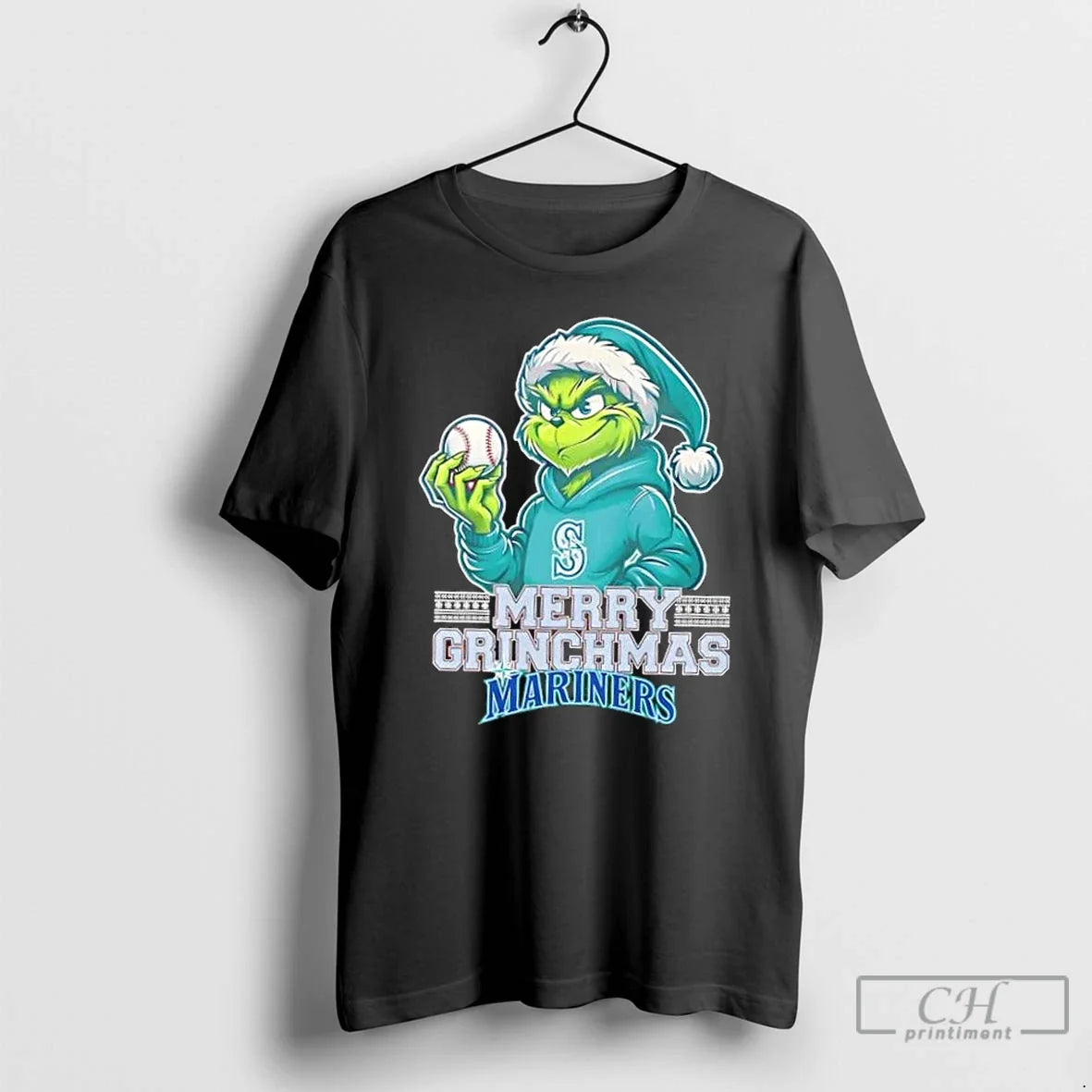 Premium Seattle Mariners Merry Grinchmas - Adult & Kids T-Shirts, Sweatshirts & Hoodies apparel design preview 1
