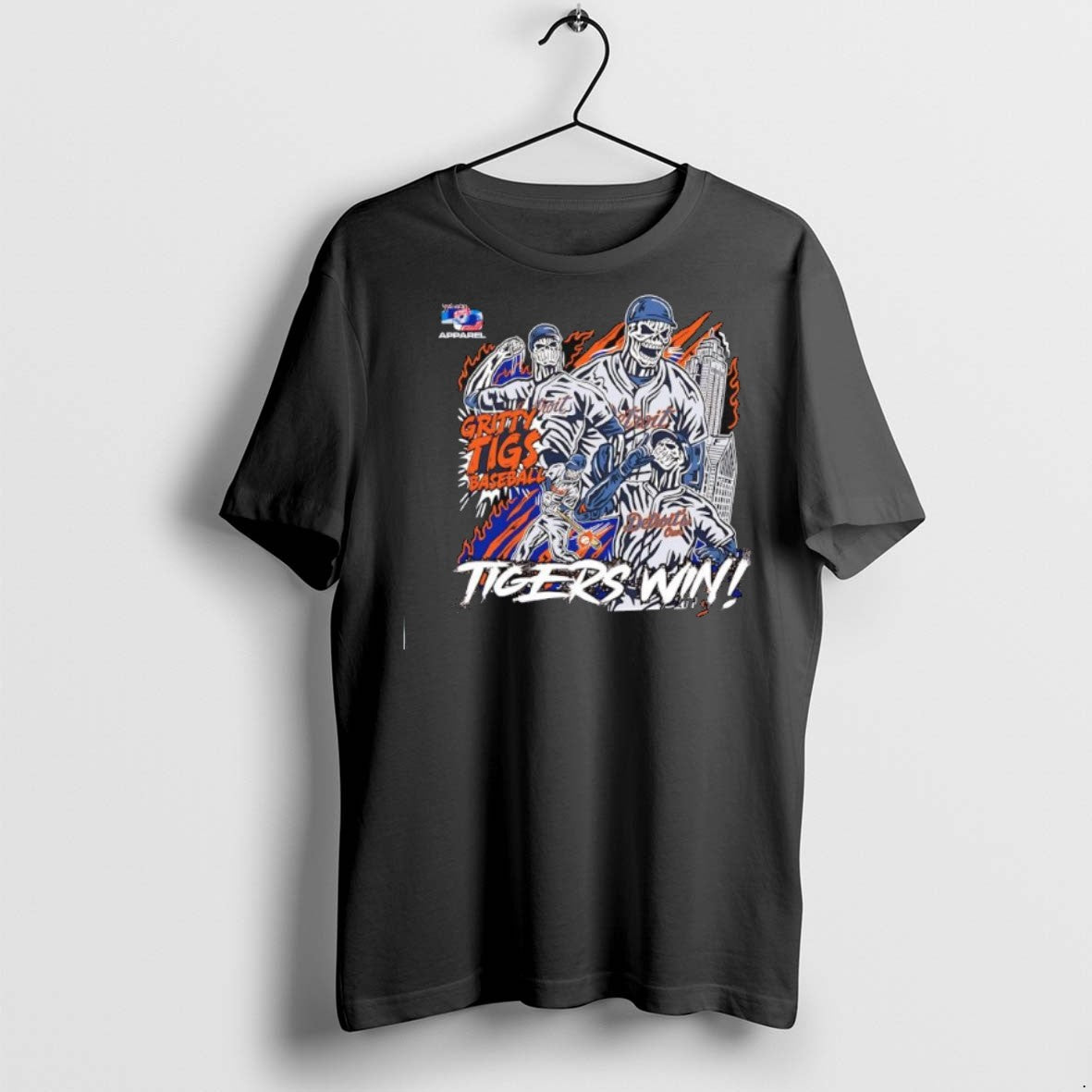 Premium Skeletal Baseball Players In Detroit Tigers - Adult & Kids T-Shirts, Sweatshirts & Hoodies apparel design preview 1