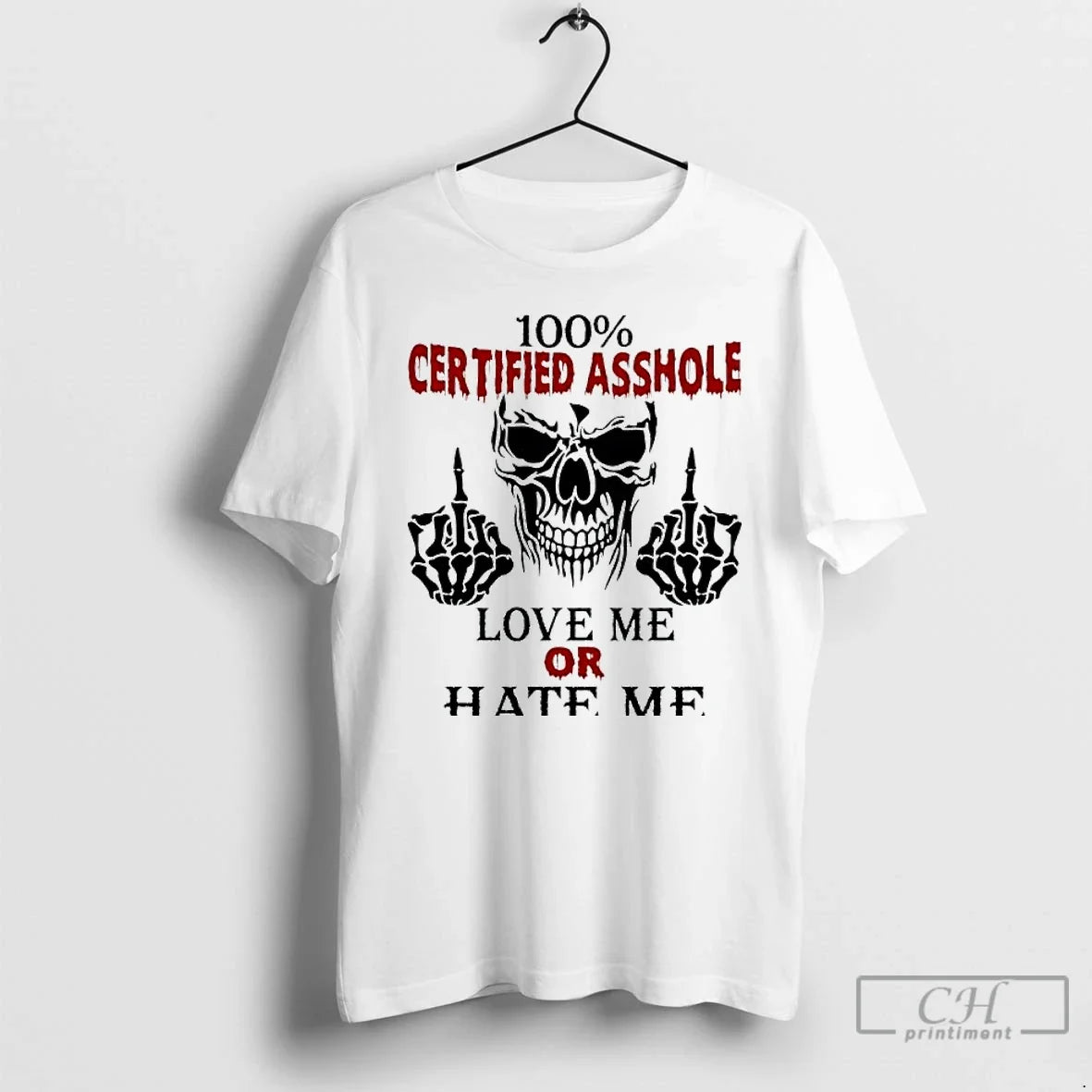 Premium Skeleton Middle Finger Hands 100 Certified - Adult & Kids T-Shirts, Sweatshirts & Hoodies apparel design preview 1