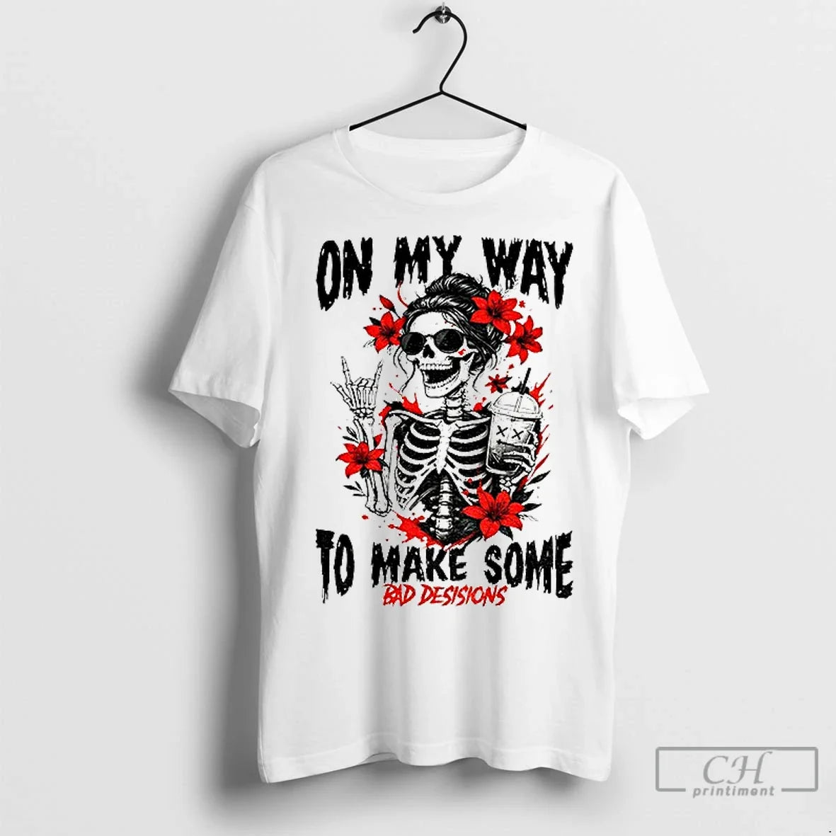 Premium Skeleton On My Way To Make Some Bad Decisions - Adult & Kids T-Shirts, Sweatshirts & Hoodies apparel design preview 1