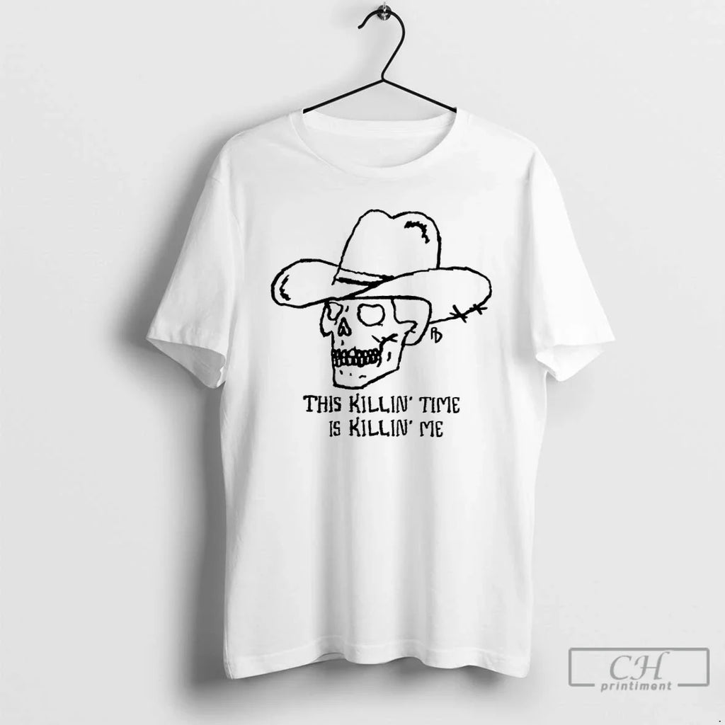 Premium Skull Cowboy This Killin Time Is Me - Adult & Kids T-Shirts, Sweatshirts & Hoodies apparel design preview 1