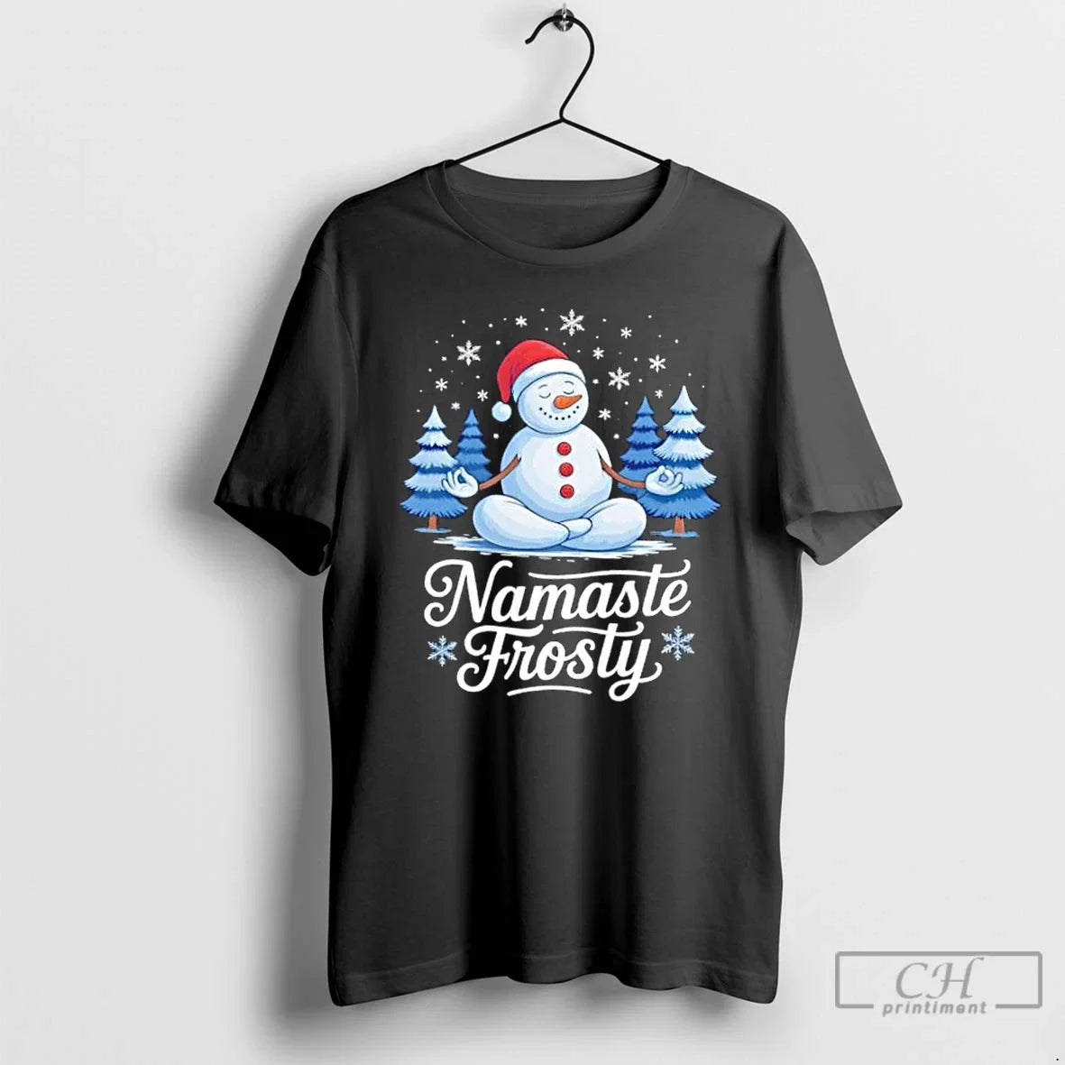 Premium Snowman Namaste Frosty Christmas - Adult & Kids T-Shirts, Sweatshirts & Hoodies apparel design preview 1