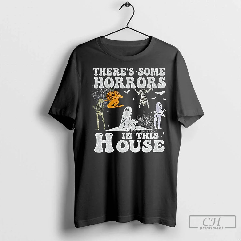Premium Spooky Season Theres Some Horrors In This - Adult & Kids T-Shirts, Sweatshirts & Hoodies apparel design preview 1