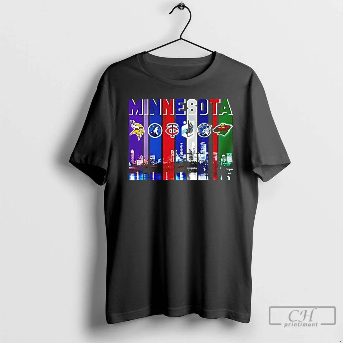 Premium Sports In Minnesota City Skyline - Adult & Kids T-Shirts, Sweatshirts & Hoodies apparel design preview 1